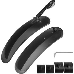 Fat Tire Bike Fender for 3.0-4.0 Wide Tire Mudguard Set Front and Rear 2 Parts-Universal Full Cover Thicken Bicycle Mud Guard Mudflap for Electric Bike Beach Bike (Black)