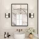 LOAAO 22"X30" Black Rectangle Bathroom Mirror Wall, Matte Black Aluminum Alloy Frame, Hangs Vertically or Horizontally, Easy to Install