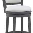 Ball & Cast Upholstered Swivel Counter Stools Kitchen Bar Stools 24" Seat Height Wooden Stool Chair, Cream White Set of 1