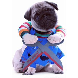 Dog Halloween Scissors Style Doll Costume, Adjustable Funny Cosplay Party Clothes for Small Medium Large Dogs Cats Pet