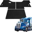 Floor Mats Fit for Kenworth T680 T880 W990S or Peterbilt 579 567 Trucks, Floor Rubber Mats for All-Weather Non-Slip Black (3PCs)
