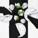 Solino Home Linen Black Table Runner 36 Inches - Classic Hemstitch, 100% Pure Linen Coffee Table Runner 14 x 36 Inch Ideal for Dresser Tables - Spring, Summer, Mothers Day