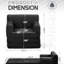 Boneless Couch Sofa Bed, Convertible Sleeper Chair 84"x35" No Assembly