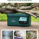 Indestructible Heated Cat House for Outside Cats Winter, 100% Weatherproof, Safe Escape Door, Insulated Outdoor Cat Shelter with Heater for Feral Barn Cat Kitty (Forest Green, 26"x17"x14")