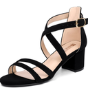 IDIFU Women's Block Low Chunky Heel Strappy Sandals Open Toe Ankle Strap Dress Wedding Evening Shoe for Women Bridal, 6