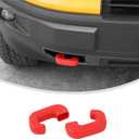 Linskip Tow Hook Covers Compatible with 2021-2024 Ford Bronco Sport & 2022-2026+ Maverick FX4 Off-Road & Tremor, Front Tow Hook Cover Rubber Sleeve Protectors for Maverick Accessories(Red)