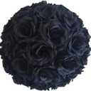 5 Pcs 7.8inch Flower Balls Rose for Centerpieces Wedding Fake Rose Flowers Arrangements Bouquet Home Party Room Table DIY Decorations Black