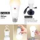 Emotionlite Rechargeable Emergency Light Bulb, 1800mAh Battery Backup for Home Power Failure, Outage Emergency Reading Lighting Camping Hurricane, 3 Brightness Dimmable, Warm White, E26 Base, 3 Pack