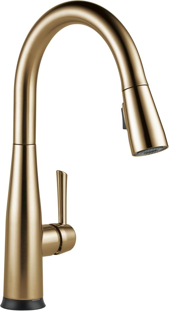 Delta Essa Touchless Kitchen Faucet with Touch Technology, Brushed Gold Kitchen Sink Faucet with Pull Down Sprayer, Single Hole, Champagne Bronze 9113TL-CZ-DST