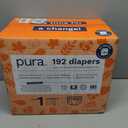 Pura Hypoallergenic Diapers, Size 1 (4-11 lbs), Monthly Pack, Totally Chlorine Free, Wetness Indicator, Suitable for Sensitive Skin, Soft Cotton Comfort, Overnight, 6 Packs of 32 (192 Baby Diapers)