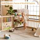 IKALIFE Large Wooden Baby Storage Playpen 9+3 Panels 72”×48”