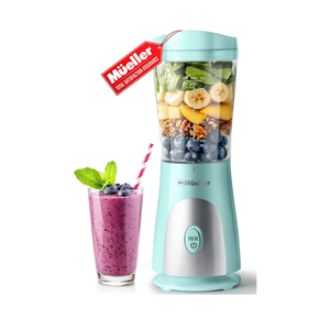 Mueller Smoothie Blender for Smoothies - Personal Blender for Shakes, Frozen Drinks, Baby Food & More, 15oz Travel Cup and Lid, Durable Stainless Steel Blades for Powerful Blending Performance