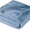 Bare Home Fleece Blanket - Full/Queen - Ultra-Soft Lightweight for Bed, Sofa, and Couch - Luxury Microplush - Cozy Warm Blanket (Full/Queen, Coronet Blue)