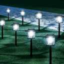 16-Pack Solar Lights Outdoor (Extra-Bright & Smart Auto On/Off), Solar Powered Garden Lights, Waterproof Solar Pathway Lights for Landscape, Path, Yard, Patio, Driveway, Walkway Decor (Cool White)