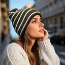 Clakllie Cuffed Knit Beanie Womens Winter Hat Ribbed Unisex Skull Cap Casual Stocking Hats for Men Warm Ski Toboggan Hats (One Size, S-og07-light Green)