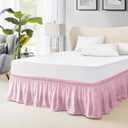 FreshCulture King Bed Skirt, Dust Ruffle for King Size Bed, Easy Fit with 18-Inch Tailored Drop, Elastic Wrap Around Bed Skirt King Size, Hotel Quality Bed Skirts for Adjustable Bed (Dusty Pink)