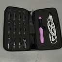 11 Sizes Lighted Crochet Hooks Set Rechargeable Crochet Hook Light Up Hooks with Case, Interchangeable Heads 2.5 mm to 8 mm for DIY Craft Supplies(Pink-Black)