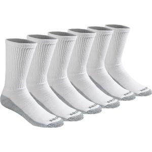 Dickies Men's Dri-Tech Original Moisture Control Crew Socks, M (6, 12, 18 Pairs)