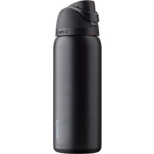 FreeSip Insulated Stainless Steel Water Bottle with Straw for Sports, Travel, and School BPA-Free Sports Water Bottle, 32 oz, Very, Very Dark (32 Ounces)