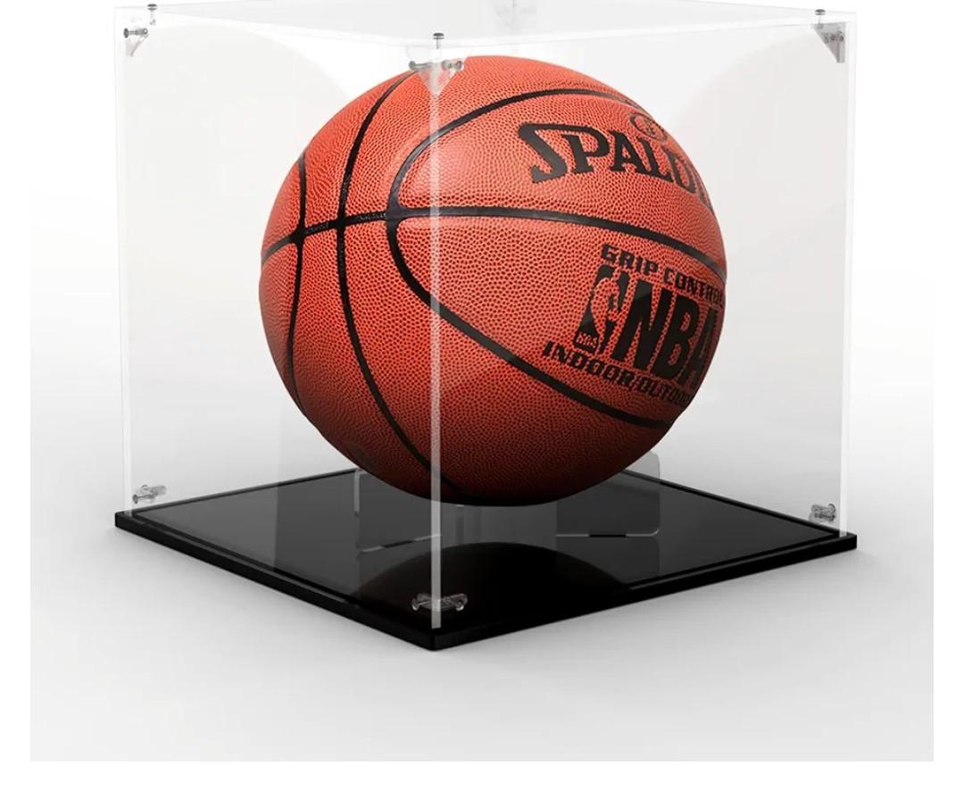 Basketball Display Case, Clear Acrylic Basketball Holder Stand Box - UV Protected Display Case for Basketball Autographed Ball, Car Models, Dolls, Memorabilia - 10.8" Full Size