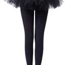 Frola Girls' Opaque Footless Tights Ultra Soft Solid Colored Dance Tights Age 2-13 (6-8 Years, Black)