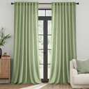 MIULEE Sage Green Thermal Insulated Curtains 96 Inch Long 2 Panels Set for Summer Heat Blocking Non See Through Privacy Thick Semi Sheer Light Filtering Back Tab Window Drapes for Bedroom Living Room