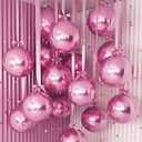 Jenaai 30 Set Pink Round Foil Balloons Bulk 22 Inch 4d Metallic Giant Balloons Set with Satin Bows Ribbon for Ceiling Holiday Ornaments Birthday Wedding Party Decoration (Pink)