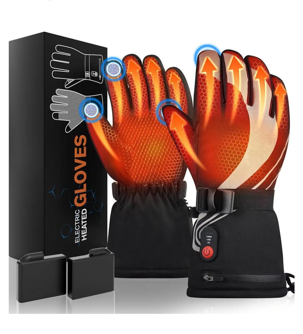Heated Gloves for Men Women 7.4V Battery Rechargeable Electric Heating Work Gloves Touchscreen Waterproof Hand Warmer for Christmas Winter Outdoor Ski Motorcycle Hiking Camping Hunting Gifts
