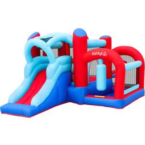AirMyFun Inflatable Bounce House, Bouncy House with Slide,Indoor Outdoor Bounce House with Ball Pit,Basketball Hoop,Target Balls and Boxing,Inflatable Bouncer for Party