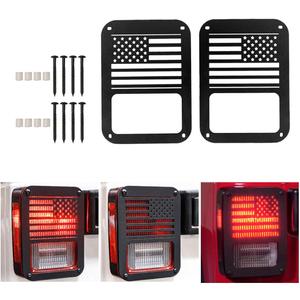 Jeep Light Covers US Flag Light Guards Protectors Compatible with 2007-2018 Jeep Wrangler JK Unlimited Jeep Lights Cover Accessories