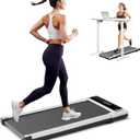 Walking Pad Treadmill, Portable Compact Electric Under Desk Walking Treadmill, Quiet Fitness Machine with Remote Control & LED Display for Home Office, Black