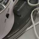 BEAUTURAL 2400 W Steam Iron with LCD Display, Variable Temperature and Double Ceramic Coated Soleplate, 8 ft Power Cord and 340ML Tank-White/Grey