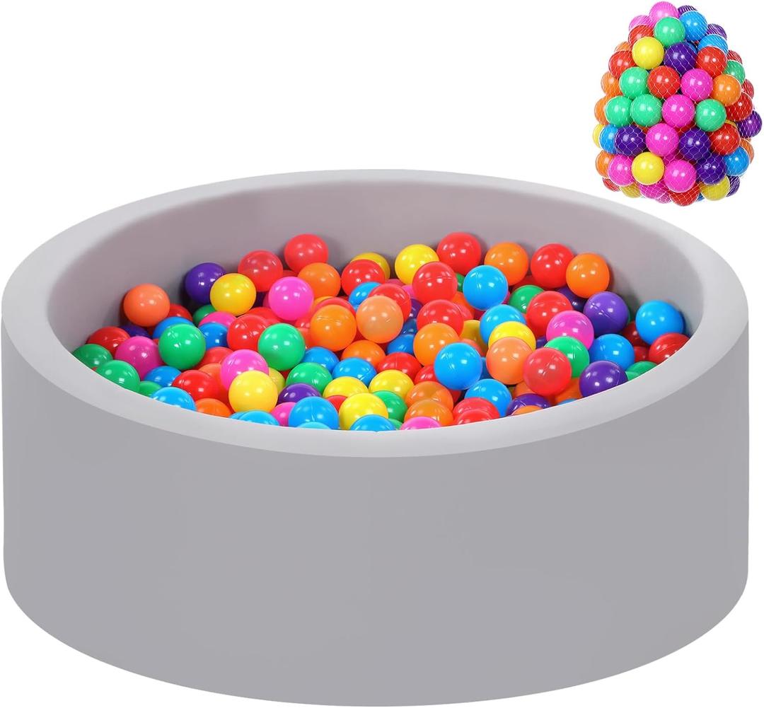 Foam Ball Pit for Toddlers with 100 Balls, Large Baby Ball Pit for Babies with Soft Memory Sponge, Indoor Outdoor Baby Playpen, Kids Play Ball Pool