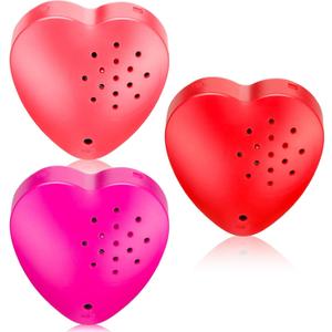Copkim 3 Pcs 20 Seconds Valentine's Voice Recorder for Stuffed Animal Heart Shape Sound Recorder Push Button Recordable Device Sound Module for Gift Recording Voice Message(Red, Rose Red, Pink)