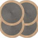 Noctiflorous Round Braided Placemats Set of 4 Table Mats 15 Inches Washable Heat Resistant for Dining Table Non-Slip Indoor Outdoor Place Mats for Thanksgiving Christmas Easter(Grey Wide Edge 4)