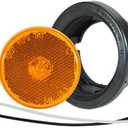 LED 2.5" Round Amber side Marker Light Kit Grommet Wire Pigtail Truck Trailer Reflector Light with Black Mounting Ring, 2.5 Inch Diameter, Safety Marker for Trucks and Trailers