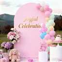 7.2FT Baby Pink Arch Cover,Spandex Fitted Wedding Arch Stand Covers Round Top Chiara Backdrop Cover for Birthday Party Ceremony Banquet Decoration