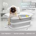 Collapsible Pet Bathtub with Water Drain Plug, Foldable Bathtub for Puppy Small Dogs Cats, Portable & Space Saving Design, BPA Free, Grey