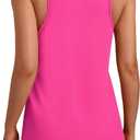 Women's Workout Tank Tops Racerback Quick Dry Sleeveless Shirt for Yoga Running Gym Loose Fit Athletic Tanks (Pink, M)