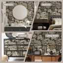 Safiyya Peel and Stick Wallpaper Forest Contact Paper 17.3" x 393" Vintage Tree Wall Paper Renter Friendly Self Adhesive Removable Wallpaper for Bathroom Vinyl Brown