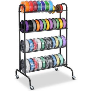 3D Printer Filament Storage Rack - 4 Tier Heavy Duty Metal Shelf Filaments Spool Holder for PLA/ABS/TPU, Organized for 3D Printing Studio, Office Workshop