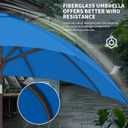 Kingdura 9FT Outdoor Patio Umbrella, Round Market Table Umbrella with Push‑Button Tilt and Crank Lift, 8 Sturdy Metal Ribs, UV50+ Protection Canopy for Backyard, Lawn, Deck, Poolside, Garden (Royal blue)