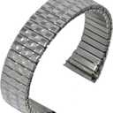20mm Stainless Steel Stretch Watch Band - Radial Expansion, No Buckle, Sleek Metal Finish (1674)