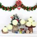 6 Pcs Velvet Christmas Balls Bulk Shatterproof Plastic Christmas Tree Decorations for Decorative Hanging Baubles (6, Beige, 3.94Inch)