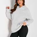 Trendy Queen Womens Oversized Hoodies Fleece Sweatshirts Fall Fashion Pullover Sweaters Winter Clothes (Gray, XL)