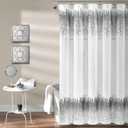 Lush Decor Shimmer Sequins Shower Curtain White & Black 72" x 70"