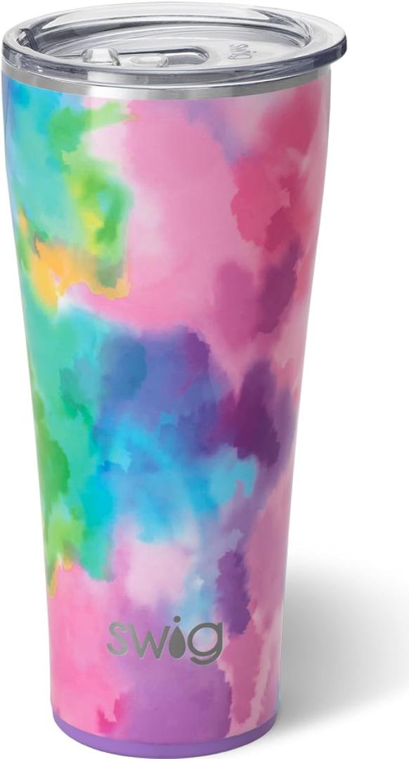 Swig Life 32oz Insulated Tumbler, Travel Coffee Tumbler with Lid, Cup Holder Friendly Travel Coffee Mug, Stainless Steel with Lid (Cloud Nine)