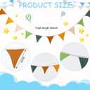 Oudain 2 Pcs Pennant Banner Flags Nursery Garland Triangle Bunting Flags Playroom Wall Decor Banner for Nursery Baby Shower Birthday Boho Wedding Party Event, Each 7.75 ft(Retro Forest Color)