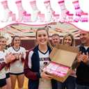 Newcotte 6 Pairs Pink Graduation Socks 2026 Senior Pink Bow Graduation Gifts Class of 2026 Socks Cheer Senior Night Gift for Girls Cheer Team Coaches Training Daily Wear Coquette Grad Party Supplies (Pink)