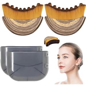 Lymphatic Contour Face Brush for Drainage Massage, Ergonomic Design to Precisely Fit Facial Skin and Relieve Tension, Soft Bristles for Sensitive Skin